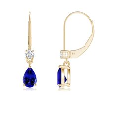 Designed in 14k yellow gold, these tanzanite drop earrings exude sophisticated charm. The pear shaped tanzanite is topped by a glimmering diamond that adds to the beauty of these lever back earrings. The diamond beautifully complements the pleasing hue of the tanzanite. Tanzanite Drop Earrings, Sapphire Drop Earrings, Emerald Earrings Drop, Round Diamond Earrings, Tanzanite Earrings, Emerald Earrings, Sapphire Earrings, Fine Jewelry Gift, Fine Jewellery Earrings