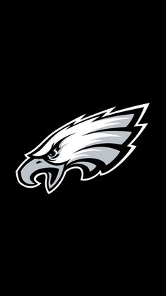 the philadelphia eagles logo on a black background