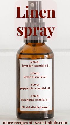 Linen Spray Essential Oils, Essential Oil Spray Recipes, Doterra Essential Oils Recipes, Perfume Recipes, Essential Oil Spray, Essential Oils Cleaning