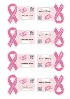 pink awareness ribbon stickers with the words, i love you and two hearts on them