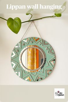 Lippan wall hanging, Lippan art, Sage Mirror تاج محل, Wall Hanging Decorations, Mirror Wall Hanging