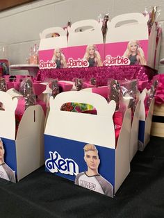 there are many bags with barbie dolls on them