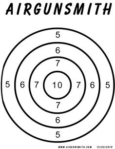 an airgun smith target with the numbers in it