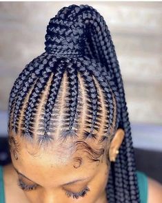 Pass Mesh Hair Styles, Cornrows Braided Into A Ponytail, Snoopy Braids, Braided High Ponytail Black Women, Cornrow Ponytail Hairstyles Black Women, High Ponytail Cornrows, Braids Ponytail, Feed In Braids Hairstyles