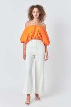 This adorable little crop top is perfect for summer! The white color makes it perfect to wear with anything, and the cropped silhouette and V-neckline add a touch of style. Plus, the puff sleeves give you a fun and flirty look. Wear this top with shorts or jeans for a casual summer look. Ombre stripe print Maxi length Ruffle detail at sleeves Invisible zipper at side Fully lined Shell: 100% Polyester Lining: 100% Polyester JJ1363T Total length: 55" Bust: 34.50" S LILAC: Height 5'9" / Bust 32" / White V-neck Puff Sleeve Top For Day Out, Chic White Crop Top, Chic White Crop Top For Spring, White High Waist Crop Top For Spring, White High-waisted Crop Top For Spring, Chic White Slightly Cropped Top, Chic Slightly Cropped White Crop Top, Trendy White Off-shoulder Crop Top, White High Waist Crop Top For Day Out