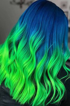 Blue Hair Dye Ideas, Green And Blue Hair, Blue And Green Hair, Neon Hair Color, Blue Hair Dye, Neon Green Hair, Green Hair Dye, Dyed Hair Blue, Hair Dye Ideas