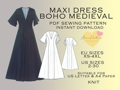 a sewing pattern for a dress with sleeves and collars is shown in the image