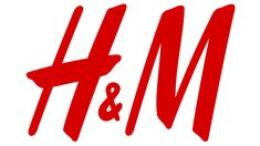 the h & m logo is shown in red