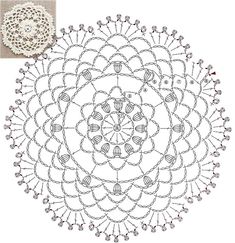 a drawing of a flower with many small flowers in the center and two smaller ones on each side