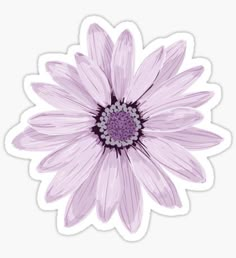 a purple flower sticker sitting on top of a white surface