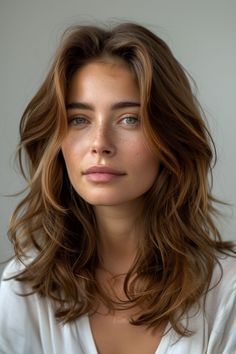 Wavy Mid Length Hair, Brown Hair Inspo, Medium Layered Haircuts, Medium Layered Hair, Long Layered Haircuts, Medium Long Hair, Shoulder Length Hair Cuts, Mid Length Hair, Medium Hair Cuts