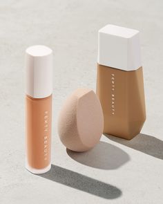 Instantly blur and retouch without doing too much! The Come Correct Skin Perfecting Bundle is your shortcut to getting a flawless complexion. It includes Eaze Drop Blurring Skin Tint, Pro Filt’r Instant Retouch Concealer, and Precision Makeup Sponge 100. Corrector Makeup, Fenty Skin, Good Makeup, Corrector Concealer, Made For Each Other, Concealer Shades, Concealer Colors, Concealer Makeup, Too Faced Concealer