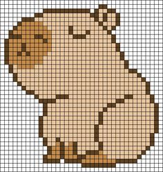 a cross stitch pattern with an image of a brown dog on it's chest