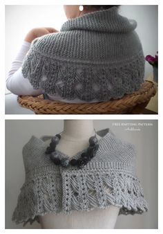 two pictures showing the different ways to crochet shawl and how to use it