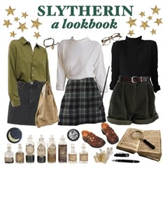 Black Fountain, Green Plaid Skirt, Indie Cottagecore