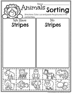 an animal sorting worksheet with pictures to help students learn how to use them