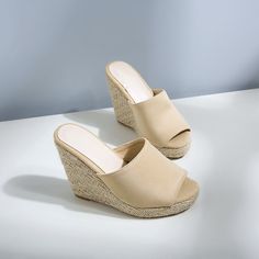 Cata Women's Platform Sandal With Wedges | Ultrasellershoes.com – Ultra Seller Shoes Beige Slip-on Heels For Summer, Beige Flat Heels For Summer, Fabric Wedge Sandals With Cushioned Footbed And Round Toe, Fabric Wedge Sandals With Round Toe For Vacation, Comfortable Wedge Heel Mules For Summer, Synthetic Wedge Heel Mules For Summer, Summer Wedge Heel Synthetic Mules, Summer Synthetic Mules With Wedge Heel, Summer Synthetic Wedge Heel Mules