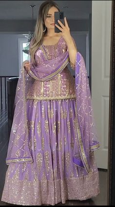 Needle Work Embroidery, Lehenga Anarkali, Purple Lehenga, Wedding Salwar Kameez, Sabyasachi Lehenga, Lehenga Suit, Punjabi Dress, Desi Clothes