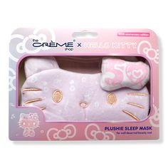 hello kitty plushie sleep mask in pink packaging