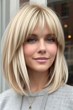 Discover the best shag haircuts for blonde hair, including styling tips, maintenance advice, and product recommendations to achieve your perfect look. Long Bob Cuts, Long Fine Hair, Perfect Hair Color, Blonde Hair With Bangs, Shag Haircuts, Medium Bob Hairstyles