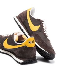 Find NIKE Waffle Trainer 2 Velvet Sneakers on Editorialist. velvet brown/dark sulfur suede signature Swoosh logo detail contrasting heel counter front lace-up fastening almond toe ridged rubber sole Nike Retro Brown Sneakers, Sporty Brown Sneakers With Rubber Waffle Outsoles, Retro Brown Sneakers For Sports, Brown High-top Running Shoes For Jogging, Brown Running Shoes With Boost Midsole For Jogging, Nike Brown Low-top Running Shoes, Brown Running Shoes With Rubber Waffle Outsoles For Streetwear, Retro Brown Sneakers With Boost Midsole, Sporty Brown Nike Running Shoes