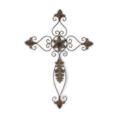 a metal cross with an ornate design on it