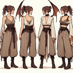 the concept art for star wars character designs, including two female characters and one male character