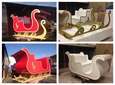 four different types of sleighs are shown