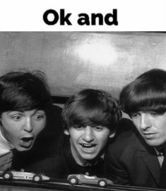 an advertisement for the beatles featuring three young men