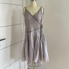 100% Silk Silver Cocktail Dress With Rhinestone Detailing. This Dress Is Stunning And I Am Now Way Too Big For It! Waist Is 26” Bust Is About 32”. It Is Labeled As A 10, But My Mannequin Is An 8 And It Absolutely Does Not Fit On There. By The Measurements I Would Say This Was A 2. Length From Shoulder To Hem Is 39”. Silver Cocktail Dress, Silver Cocktail, Book Decor, What I Wore, Cocktail Dress, Size 2, Casual Outfits, Cute Outfits, Silk