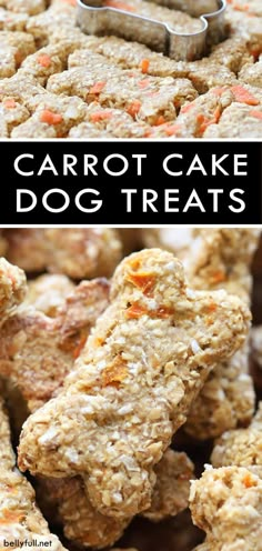 carrot cake dog treats with text overlay