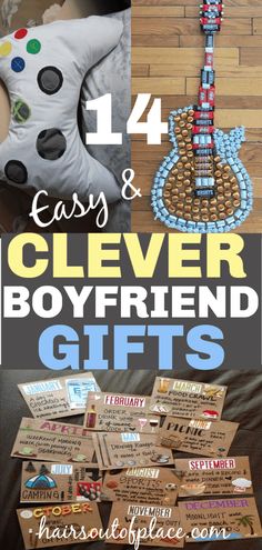 four different pictures with the words easy and clever gift ideas for kids to make out of beads