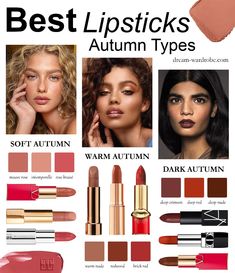 True Autumn Lipstick Palette, Soft Autumn Lipstick Colors, Soft Autumn Blonde Hair, Soft Autumn Hair Color Ideas, Warm Autumn Makeup, Deep Autumn Makeup, Soft Autumn Makeup