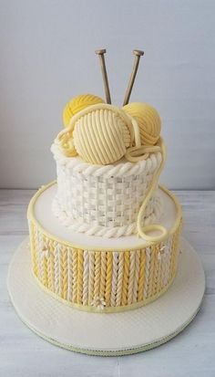 Such talent. Knitting Cake, Sewing Cake, Creative Cake Decorating, Cake Decorating Designs, Crazy Cakes, Idul Fitri