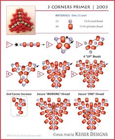 the instructions for how to make an origami christmas tree with balls and beads