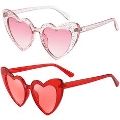 PRICES MAY VARY. ❤【HEART SHAPED SUNGLASSES】This heart shaped sunglasses is fashion modern style brand design, Containing bling glitter powder on the frame, the transparent frame is both elegant and cool. one size suitable for any face, Show Your Unique and Fashion. It is a perfect choice for parties and daily wears. ❤【UV400 PROTECTION】the lens of Transparent heart sunglasses are optimized and upgraded, it can block 90% of UVB and UVA rays. Effectively filter and block glare. ❤【SUIT ALL OCCASIONS Heart Shaped Clothes, Pink Heart Shaped Sunglasses, Playful Heart-shaped Sunglasses With Gradient Lenses, Casual Pink Heart-shaped Sunglasses, Pink Heart-shaped Sunglasses With Mirrored Lenses, Playful Pink Heart-shaped Sunglasses, Heart Shaped Glasses, Vintage Festival, Rave Costumes