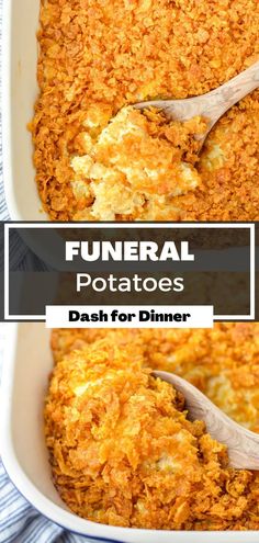 If you're looking for potluck dishes or holiday dinner recipes, you have to try this easy recipe for Funeral Potatoes! This cheesy hash brown casserole is perfect for entertaining, and is so easy to make. Also known as Mormon potatoes or party potatoes, this popular side dish is always a winner! Mormon Potatoes Recipes, Easy Party Potatoes, Company Potatoes Casserole, Gourmet Potatoes Casserole, Potato Casserole Recipes Hash Brown, Potato Dish For Potluck, Hash Brown Potatoes Casserole, Hash Brown Potatoes Recipes, Best Easy Side Dishes