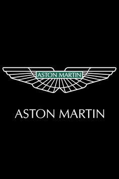 the logo for aston martin on a black background