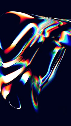 an abstract image of colorful lines on a black background