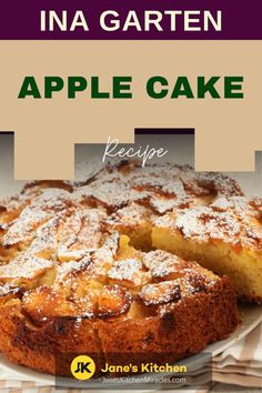 Apple cake with powdered sugar Nobby Apple Cake, Martha Stewart Apple Cake, Ina Garten Apple Cake, Ina Garden Cake Recipes, Ina Garden, Apple Cakes, Easy Apple Cake, French Apple Cake, Apple Cake Recipe