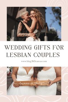 If you’re shopping for the ideal lesbian wedding gifts, you’ll find it here. This comprehensive list of same-sex marriage celebration ideas has something for every lesbian couple! Your LGBT friends or family will fall in love with whatever you choose. #lesbianweddinggifts #LGBTcouples #lesbiancouple #gaycouple #weddinggifts #giftsideas Lesbian Wedding Gifts, Marriage Celebration, Wedding Gift Diy, Two Brides, Celebration Ideas, Lesbian Wedding, Wedding Gifts For Couples, Unique Presents