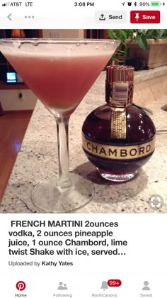 French Martini, Liquor Drinks, Martini Recipes, Alcohol Drink Recipes