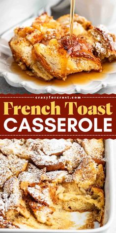 Gooey, warm, and perfect with syrup, this French Toast Casserole Recipe is easy to make and so good to eat! Custard-soaked bread is sweetened and spiced with cinnamon – it’s the perfect breakfast or brunch! Save this to your Breakfast Recipes board! French Toast Bundt Cake, Frenchtoastcasserole Easy, Breakfast French Bread, French Toast For Two, Oven French Toast Recipe, Easy French Toast Casserole, Easy French Toast Bake, French Toast Casserole Easy, Easy French Toast