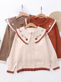 Item Code : YM779 Color : As Photo Size(cm): Free Size Should Width 55 Bust 98 Length 56 Sleeve Length 42 The size is measured by hand, and the error of 1-3 cm is within the normal range! Cute Brown Sweater For Fall, Cute Long Sleeve Beige Outerwear, Cute Beige Long Sleeve Outerwear, Collared Cotton Sweater For Fall, Embroidered Long Sleeve Beige Sweater, Beige Embroidered Long Sleeve Sweater, Cute Collared Tops For Fall, Embroidered Collared Winter Tops, Collared Beige Sweater For Spring