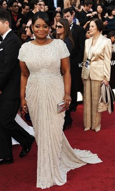 Another favourite > Octavia Spencer in Tadashi Shoji Red Carpet Wedding Dress, Best Oscar Dresses, Dress Nigth, Red Carpet Wedding, Octavia Spencer, Plus Size Evening Gown, Oscar Fashion, Plus Size Gowns, Oscar Dresses