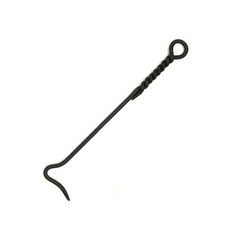 a black metal hook on a white background