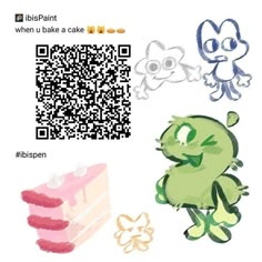 an image of some cartoon characters with qr codes on their screenshots