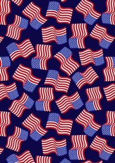 an american flag pattern is shown in red, white and blue colors on a dark background