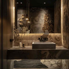 31 Modern Bathrooms with a Touch of Japandi and Contemporary Flair Japandi Elements, Dark Japandi, Luxury Guest Bathroom Ideas, Luxury Guest Bathroom, Modern Powder Rooms, Modern Bathroom Interior