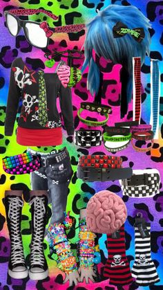 Scenekid Outfits, The Scene Aesthetic, Scene Kid Art, Emo Outfit Ideas, Ghoulia Yelps, Scene Queen